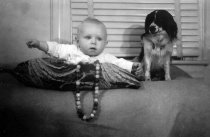 With his grandmother's dog Freckles